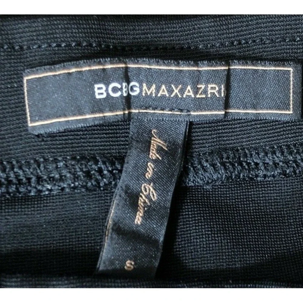 BCBGMaxAzria Knit Skirt SMALL Black Rib Bodycon Simone Sexy‎ Stretch Party NICE